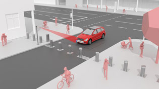 3D-Animationsvideo Pollersteuerung - Kennzeichen vom Fahrzeug wird erfasst