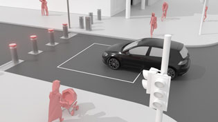 3D-Animationsvideo Pollersteuerung - Auto wird über Induktionsschleifen erkannt