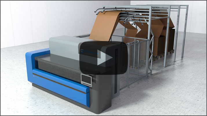 3D Animationsvideo Kartonschneidemaschine