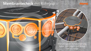 Visualisierung 3D Trailervideo Installationsdose - Rohreinführung in Gummimembrane