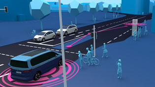 3D Animation Industrietechnik - Smart City erkennt Auto