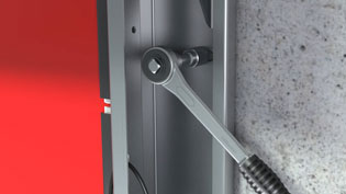 3D Animation Industrietechnik - Industrietor wird an Wand geschraubt