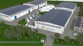 3D Visualisierung - Photovoltaikanlage auf Hallendach