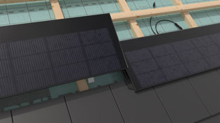3D Visualisierung - Solarmodule werden eingesteckt