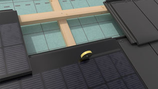 3D Visualisierung - Solarplatten werden mit Dichtungsband geschützt