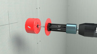 Bebilderte Betriebsanleitung mit 3D Visualisierungen von Werkzeug - Senker und Bohrkrone montieren