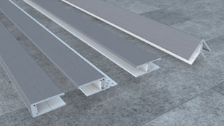 Visualisierung 3D Montagebild Fassadenprofile - Verschiedene Profile