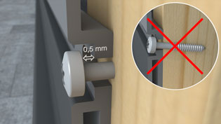 Visualisierung 3D Montagebild Fassadenprofile - Schraubenmontage im Detail