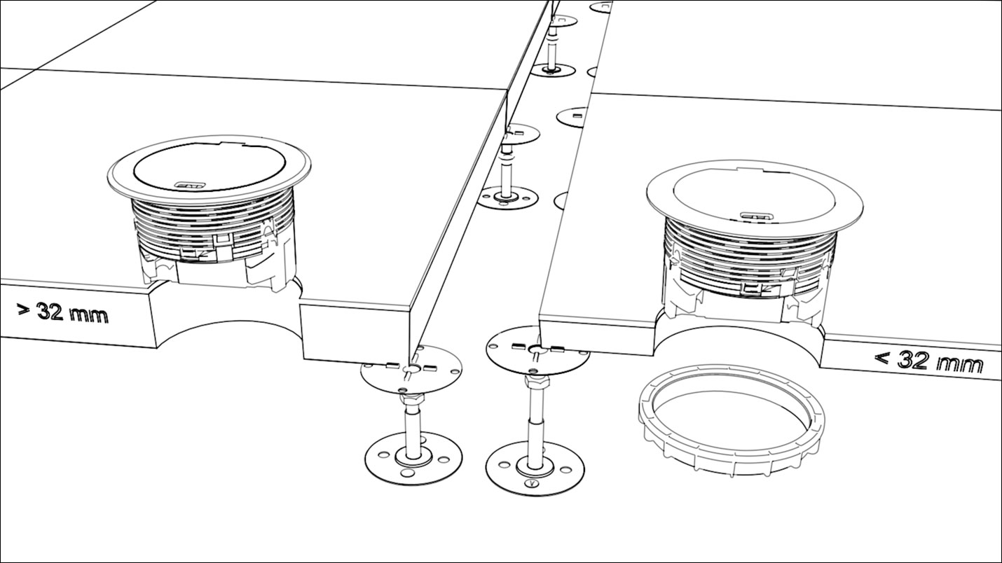 Technische Visualisierung mit Strichlinien