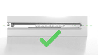Technische Montageanleitung von Teleskopschienen und Auszüge - Teleskopschiene horizontal ausrichten