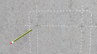 3D Montageanleitung von Verbindungselementen von Aufzüge - Bohrlöcher anzeichnen