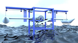 Visualisierung 3D Animation VIDEOGRUPPENBEZEICHNUNG - Wellenkraftwerk mit hochgefahrenen Tanks