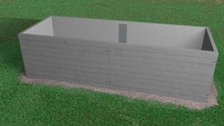 Visualisierung 3D Animation Hochbeet aus Beton - Hochbeet Langversion