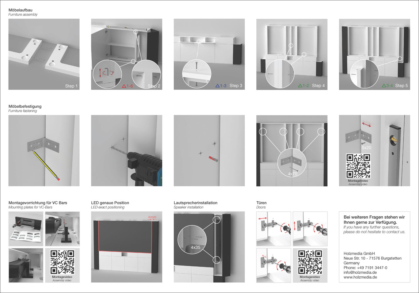 Montagebilder der LED-Wand