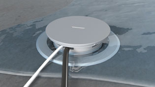 Visualisierung 3D Animation Bodensteckdose - Leitunsauslass ist wassergeschützt