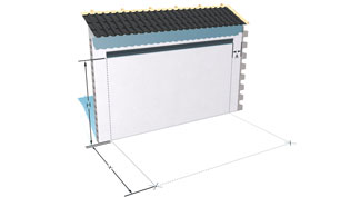 Visualisierung 3D Animation eines Carports Überdachungssystems - Fundament wird ausgemessen