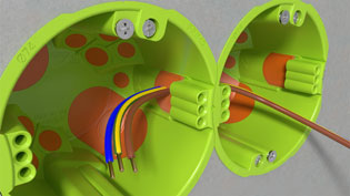 3D Montagevideo Hohlwanddose - Elektrokabel wird druchgeführt