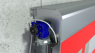 3D Montagevideo Industrie Rolltor - Elektrokabel wird an Motor angeschlossen