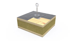 3D Visualisierung Montagesysteme Dachaufbau - Visualisierung-PIN-S-Holz-Dachfolie-Seilführung