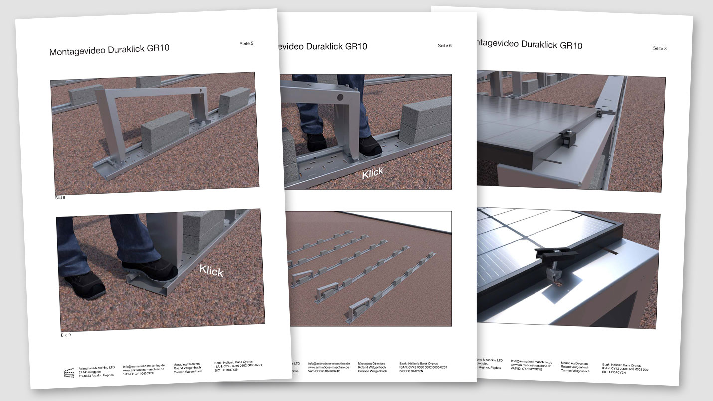 Beispiel Storyboard für eine Solarhalterung