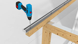 Visualisierung 3D Montagevideo Überdachungssysteme - Aluminiumprofil anschrauben