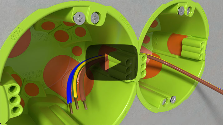 3D Montagevideos von Hohlwand-Elektroinstallationsdosen