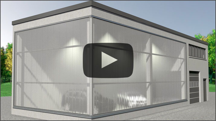 3D Montagevideo transparente Fassadensysteme