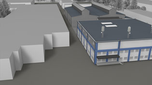 3D Visualisierung Betriebsstätte - Bürogebäude