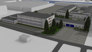 3D Visualisierung Produktionsstätte - Verwaltungsgebäude