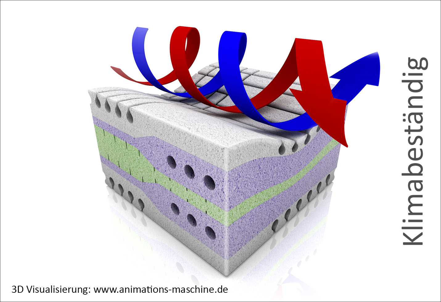 3D Produktvisualisierung Schaumstoff Klimabeständig