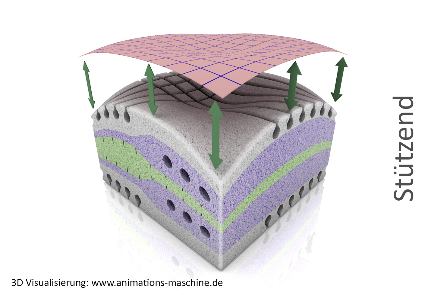 3D Produktvisualisierung Schaumstoff Stützend