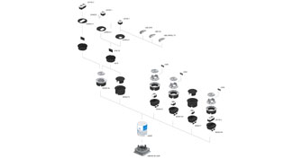 3D Visualisierung Explosionsansicht - Bodensteckdosen