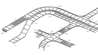 3D Systemübersicht Kabeltragsysteme - Kabelleitersystem