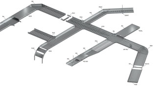 3D Systemübersicht Kabeltragsysteme - Kabelrinnensystem